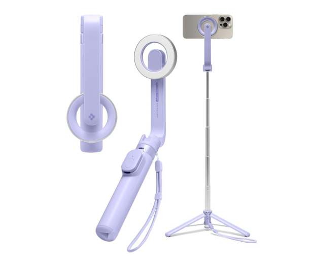 Spigen Magsafe Bluetooth Selfie Stick Tripod Lavender - 1346673 - zdjęcie